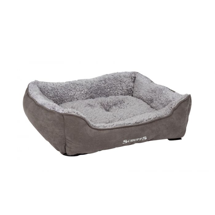 grey soft dog bed