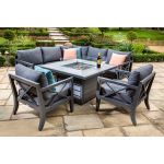 Hartman Sorrento Square Dining Set with Lounge Chairs Cover