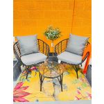 Evora Black Bistro Set