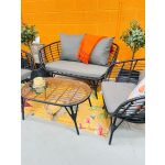 Evora Black Lounge Set