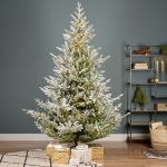 Everlands Norway Spruce Snowy Pre-Lit 7ft Christmas Tree