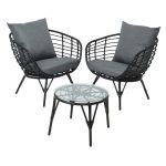 Evora Black Bistro Set