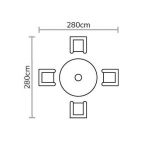 Supremo Amalfi Four Seat Dining Set