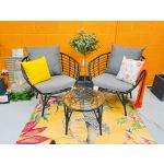 Evora Black Bistro Set