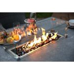 Supremo Catalan Rectangular Six Seat Set with Fire Pit Table