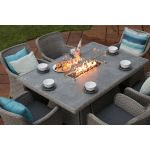 Supremo Catalan Rectangular Six Seat Set with Fire Pit Table