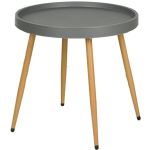 Grey Bistro Set with Wooden Look Legs