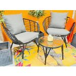 Evora Black Bistro Set