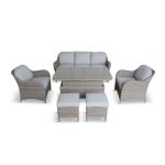 LG Outdoor Monte Carlo Sand Lounge Dining Set with Adjustable Table