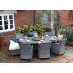 Supremo Rydal Oval 8 Seat Dining Set with Parasol