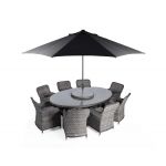 Supremo Rydal Oval 8 Seat Dining Set with Parasol