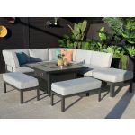 Hartman Apollo Comfort Corner Casual Dining Set with Gas Fire Pit Table