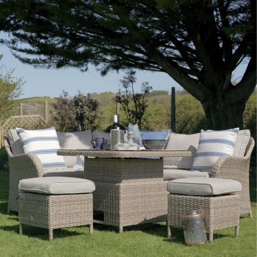 LG Outdoor Monte Carlo Sand Compact Dining Modular with Adjustable Table