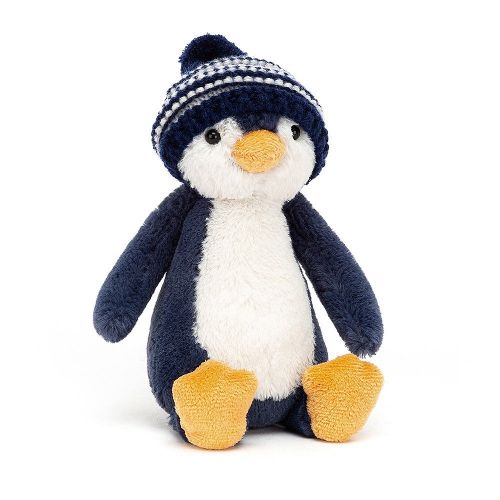 Jellycat Bashful Bobble Hat Penguin Navy
