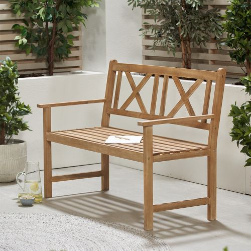 Cambridge Light Teak 2 Seat Bench
