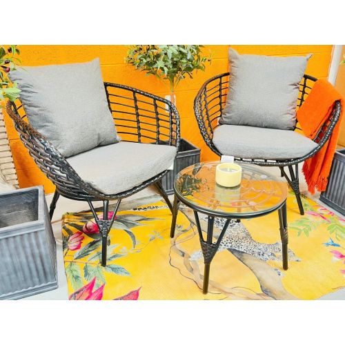 Evora Black Bistro Set
