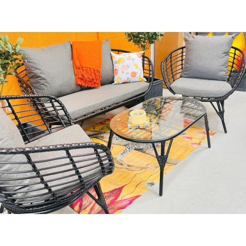 Evora Black Lounge Set