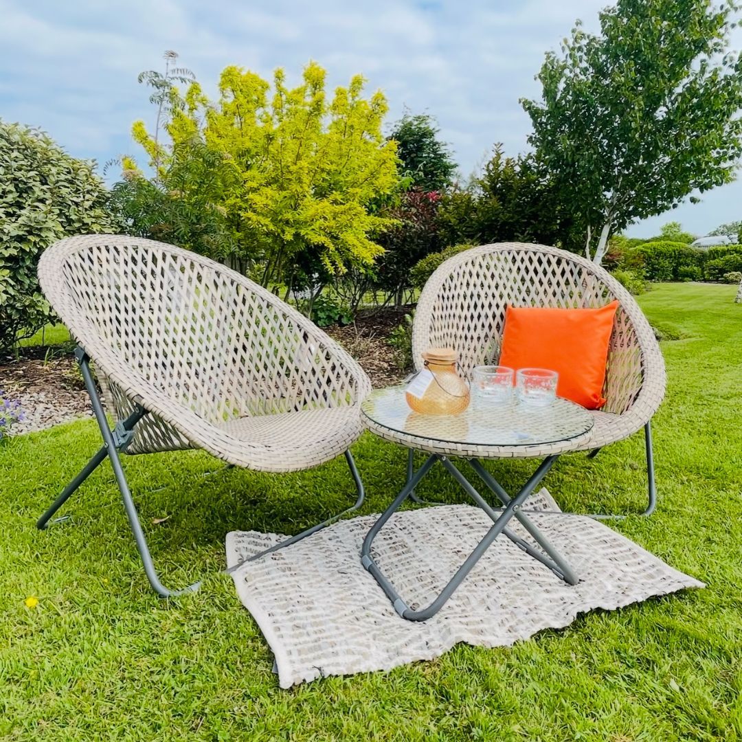Faux Rattan Folding Lounge Set