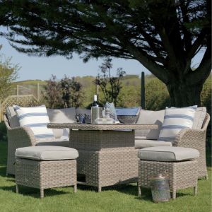 LG Outdoor Monte Carlo Sand Compact Dining Modular with Adjustable Table